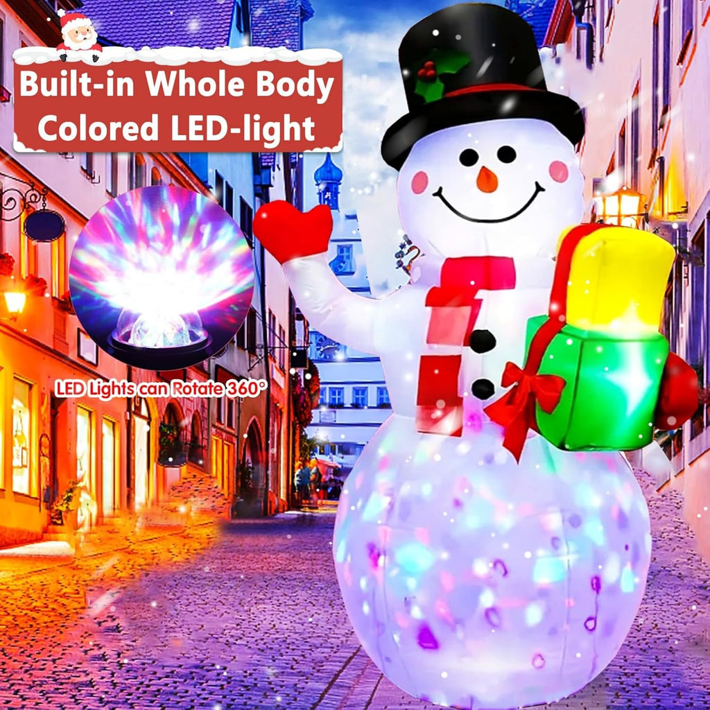5 ft christmas inflatables snowman outdoor decorations, blow, close-up detail