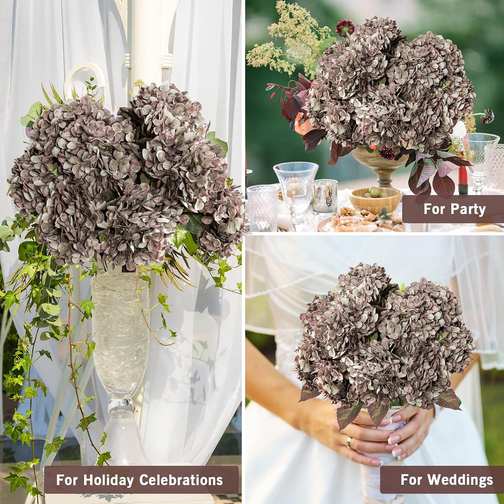 artificial flower fake silk hydrangea heads bouquet with, package contents