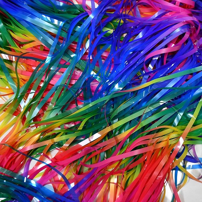 BRAVESHINE Fringe Backdrop Tinsel Foil Curtains - 2 Pack Colorful Metallic Streamers Backdrops for Doorway Decor/80's/90's/Dance/Graduates/Rainbows-Theme/Candylands/Kids Birthdays Party Decorations