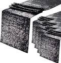 Eternal Beauty Black Table Runner for Wedding, 5PCS-12x108 Sequin Table Runner Decorations for Birthday Parties, Banquets, Graduations,Christmas