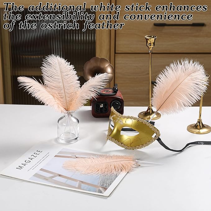 SOGUGOM Light Salmon Ostrich Feathers - 30PCS 8-10 inch Ostrich Feathers Kit for Centerpieces, Kindergarten Crafts, Dream Catchers and DIY Projects(Light Salmon)