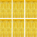 Gold Foil Fringe Curtain 3.3×8.3FT 6 Packs, Metallic Tinsel Curtains Party Streamers for Birthday Graduation Baby Shower Decoration (6pcs,3.3FT×8.3FT, Gold)