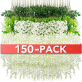 Wisteria Hanging Flowers,Fake Hanging Flowers,Wisteria artificiales Garland for Home Wedding Arch Floral Party Garden Ceremony Outdoor Decor,3.6 feet Long(150,White)