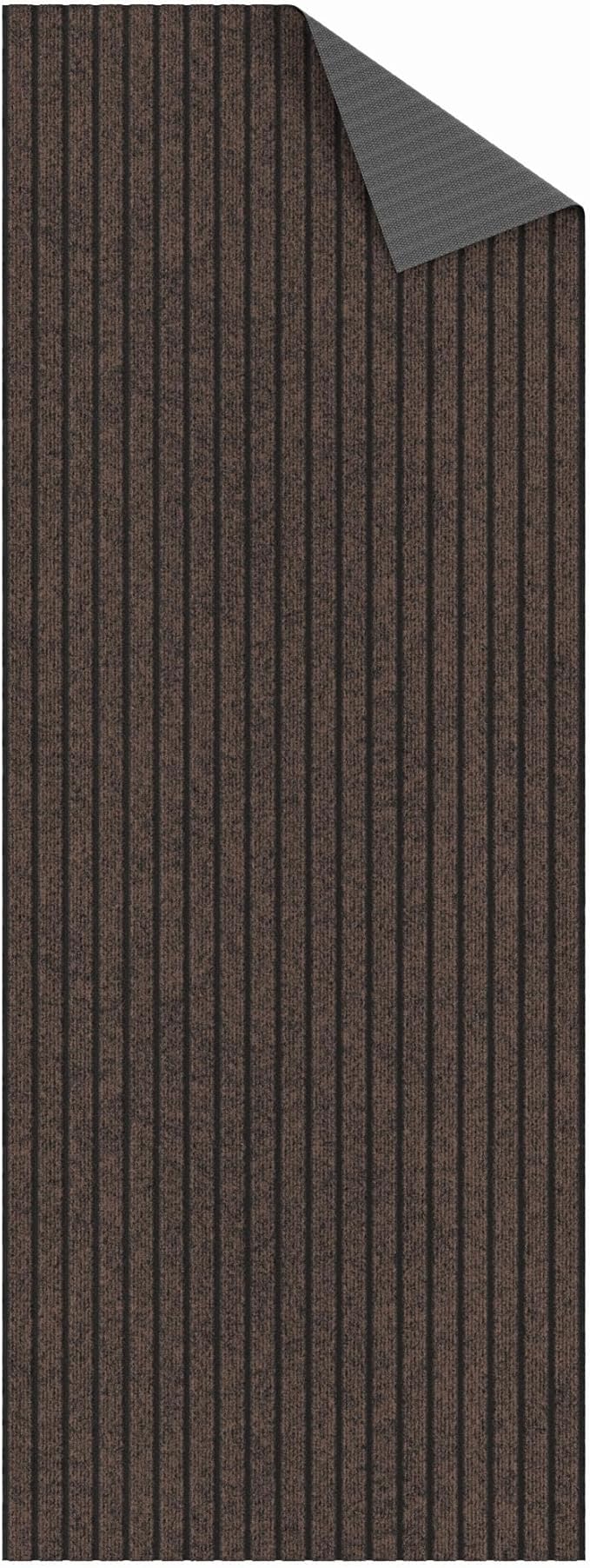 Ottomanson 2'7" x 50' Hallway Runner with Scraper Pile - Extra Durable Non-Slip Rug Mat for Indoor & Outdoor Use - Ideal for Kitchen, Entryway & Garage - High-Traffic Carpet, Brown