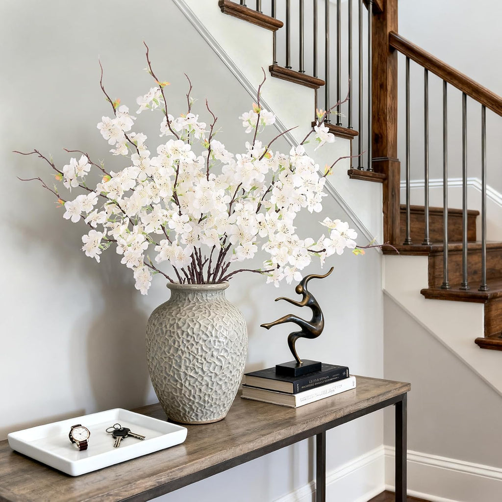 inxugao artificial cherry blossom branches decor 12 pcs showing dimensions