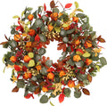 fall eucalyptus lantern pods wreath 22 inch front, main product view