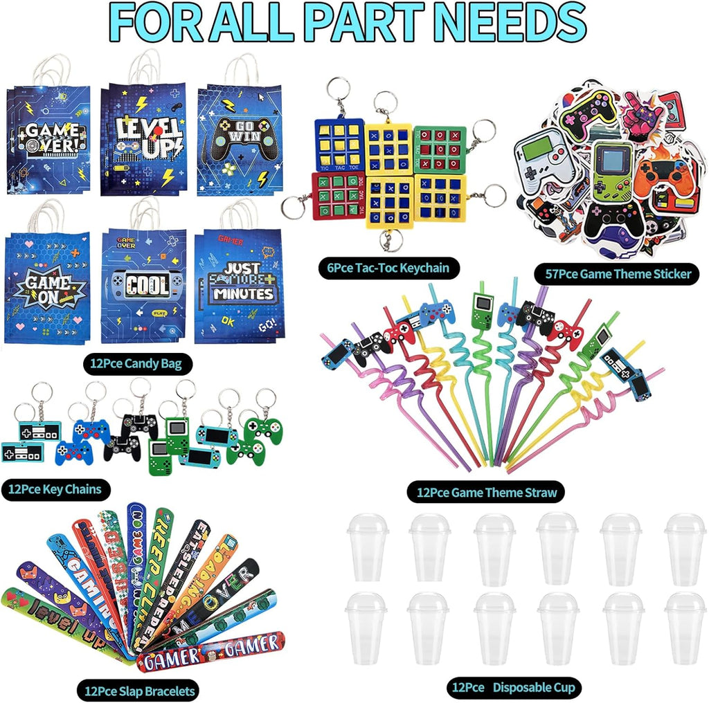 135 Pcs Video Gamer Party Favors,Boys Game Party Supplies,Gamer Birthday Party Favors,Gaming Party Decoration,Boys Gaming Birthday Favors, For Kids Bags On Stuffer Gifts