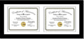 Creative Picture Frames 10X20Bk-W Black Horizontal Double Diploma Frame With 2 Opening White Matting | Holds 2-7X9-Inch Documents With Installed Wall Hanger