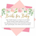 Hadley Designs - Floral Baby Shower Invitation, Books For Baby Shower Request Cards for Girls - 25 Cards