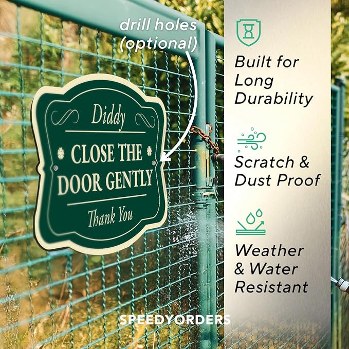 Custom Decorative Outdoor Metal Sign - Personalized Aluminum Driveway Sign, Waterproof, Made in USA - Design 3 Forest Green 24x18 In