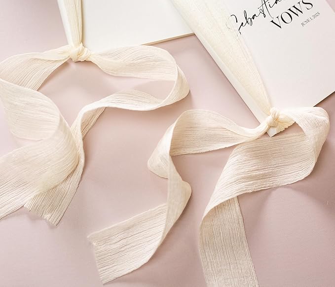 Modern Album Designs Set of Custom Slim White Vow Books w/Ribbon (Set of 2) - 5.625 x 4 Minimalist Pocket Sized Romantic Wedding Ceremony Vow Renewal Speech Notebook Journal