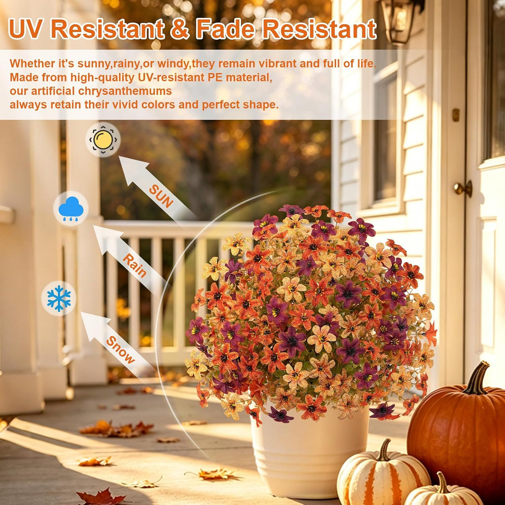 artificial fall flowers for outdoors, 23'' topiary balls, close-up detail