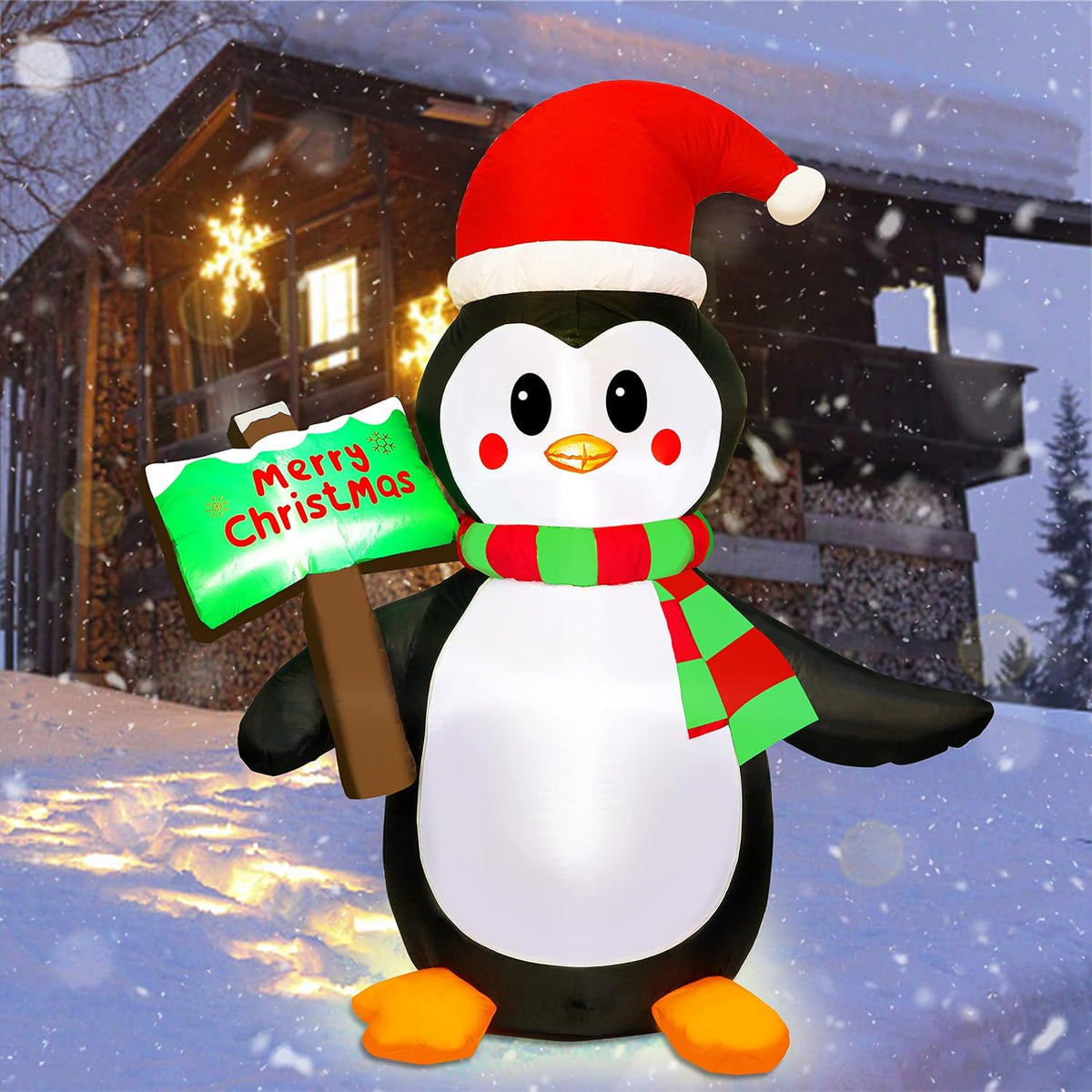 atdawn 5ft christmas inflatables blow up yard decorations, side view