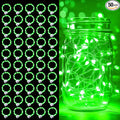 pozzolanas 50 Pack Green Battery Operated String Lights - 7ft Waterproof Fairy Lights with 20 LEDs for Home, Mason Jar, Party, Wedding, Halloween, Christmas Decorations
