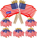 150pcs Small American Flags on Stick, Handheld 4 x 6 Inchs Mini American Flags with Kid-Safe Golden Spear Top, US Flags for 4th of July Decorations Outdoor, Independence Day Decorations