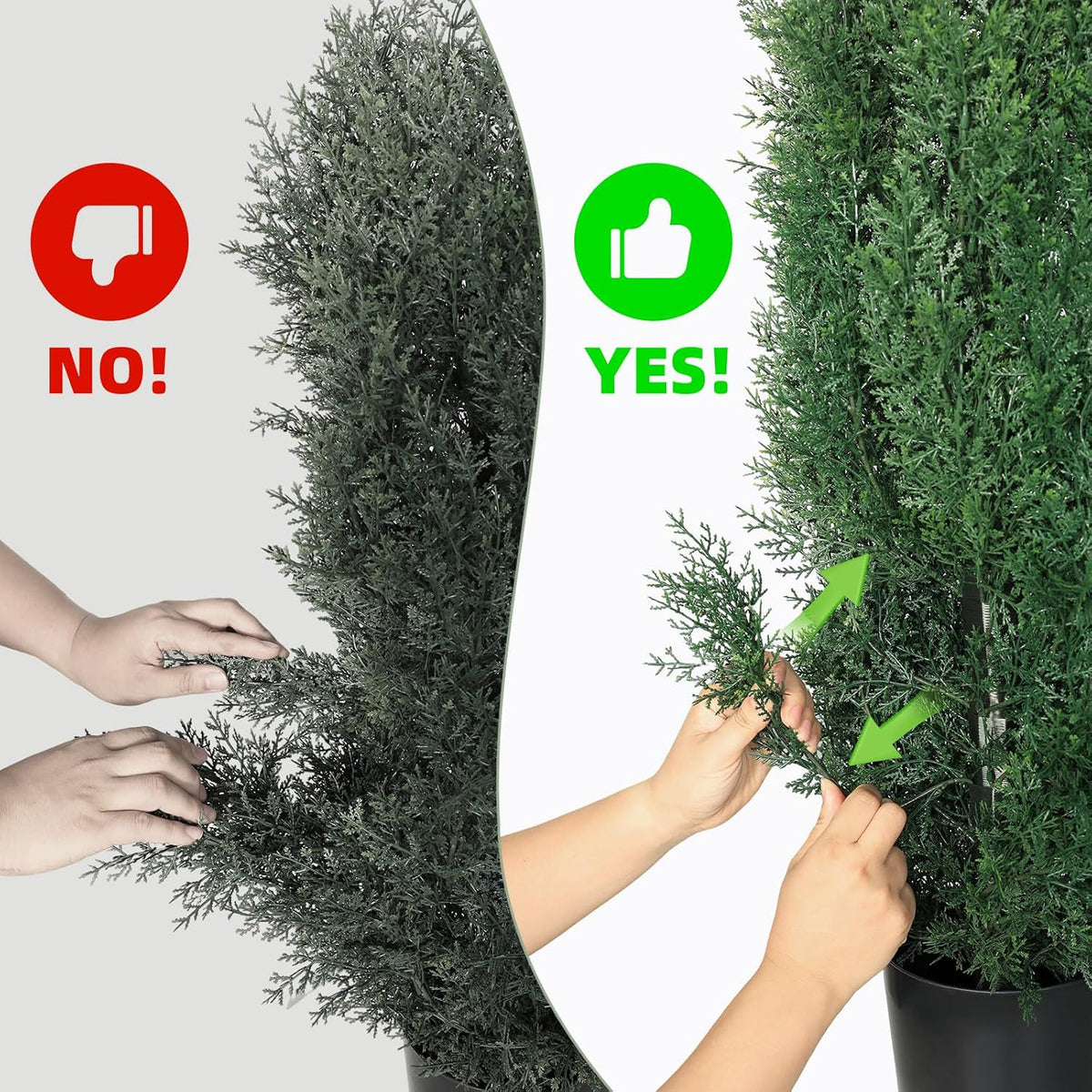 artificial cedar topiary trees 5 ft faux cedar, front angle view