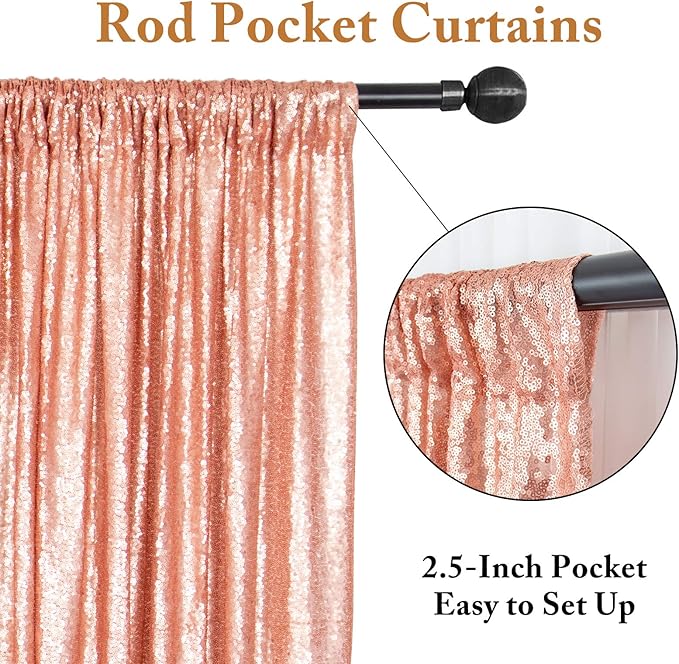 ShiDianYi Blush Curtain Backdrop 4FTx6FT Sequin Photo Backdrops Sparkle Curtains for Backdrop Event&Parties Background Shimmer Fabric Drapery