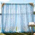 10×8ft Tulle Backdrop Curtains with Lights String - 300LED Fairy Lights Sheer Curtain Backdrop for Weddings Baby Shower and Birthday Party Decorations(6 Panels 5×8ft)