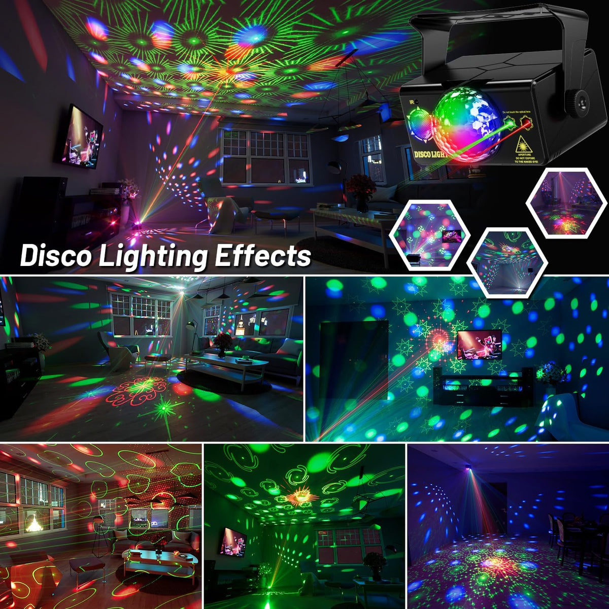 Party Lights Dj Disco Light Disco Ball Light LED Stage Strobe Lights Projecto...