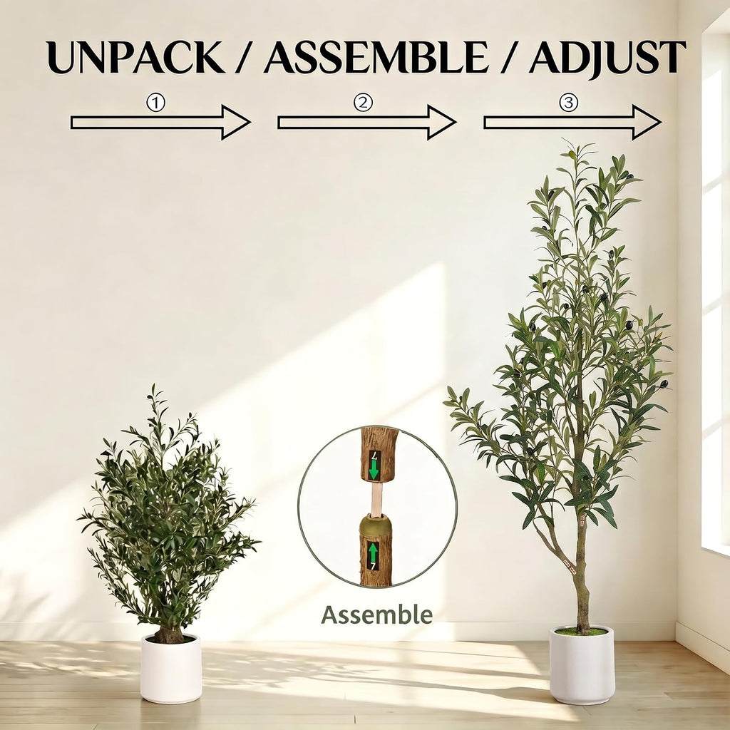 faux olive tree, 5ft artificial olive trees with, side view