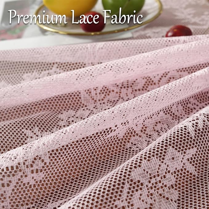 Jeloris Round Lace Tablecloth with Elegant Scalloped Bottom for Any Special Event Such as Wedding, Birthday Party, Baby Shower, Anniversary (60 inch, Style 2)