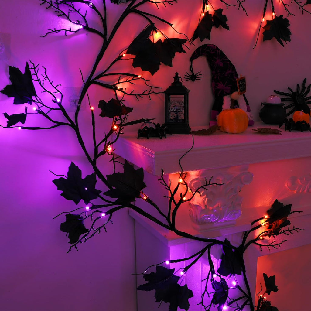 flysnk 9 ft 72 led halloween willow vine, close-up detail