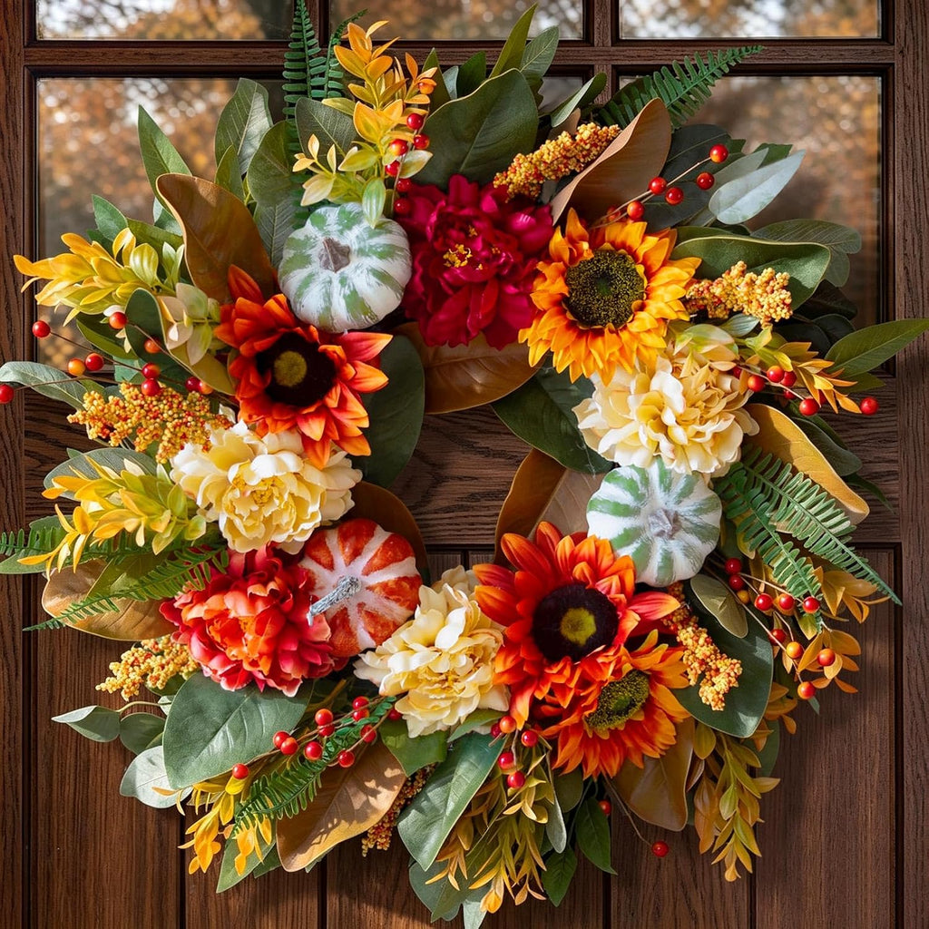 harvest fall wreaths for front door outside 24, main product view