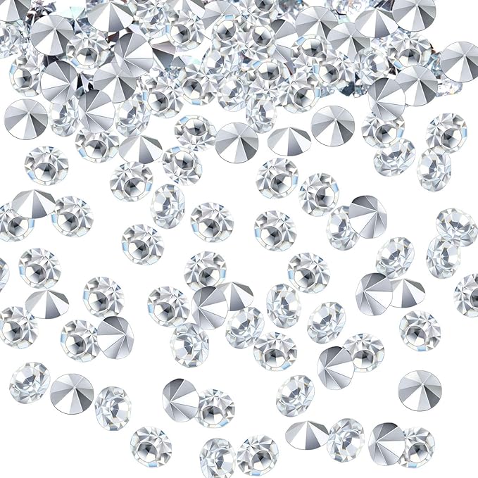 10000 Clear Wedding Table Scatter Confetti Crystals Acrylic Diamonds Rhinestones for Table Centerpiece Decorations Wedding Decorations Bridal Shower Decorations Vase Beads (Silver, 3 mm)