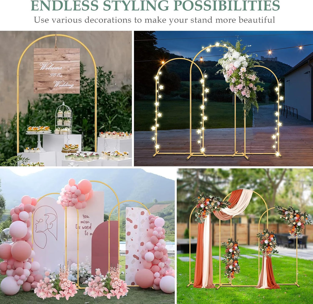 wellsign 7.2ft, 6.6ft, 6ft wedding balloon arch stand, side view