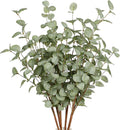 6 Pcs 27" Eucalyptus Stems Greenery Stems Eucalyptus Leaf Spray in Green Silk Plastic Plants Floral Artificial Plants for Home Party Wedding Decoration