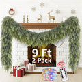 cedar christmas garland with lights for mantle, main product view