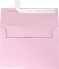 LUXPaper A7 Invitation Envelopes | Peel & Press | 5 1/4" x 7 1/4" | Rose Quartz Metallic | 80lb. Text | 50 Qty