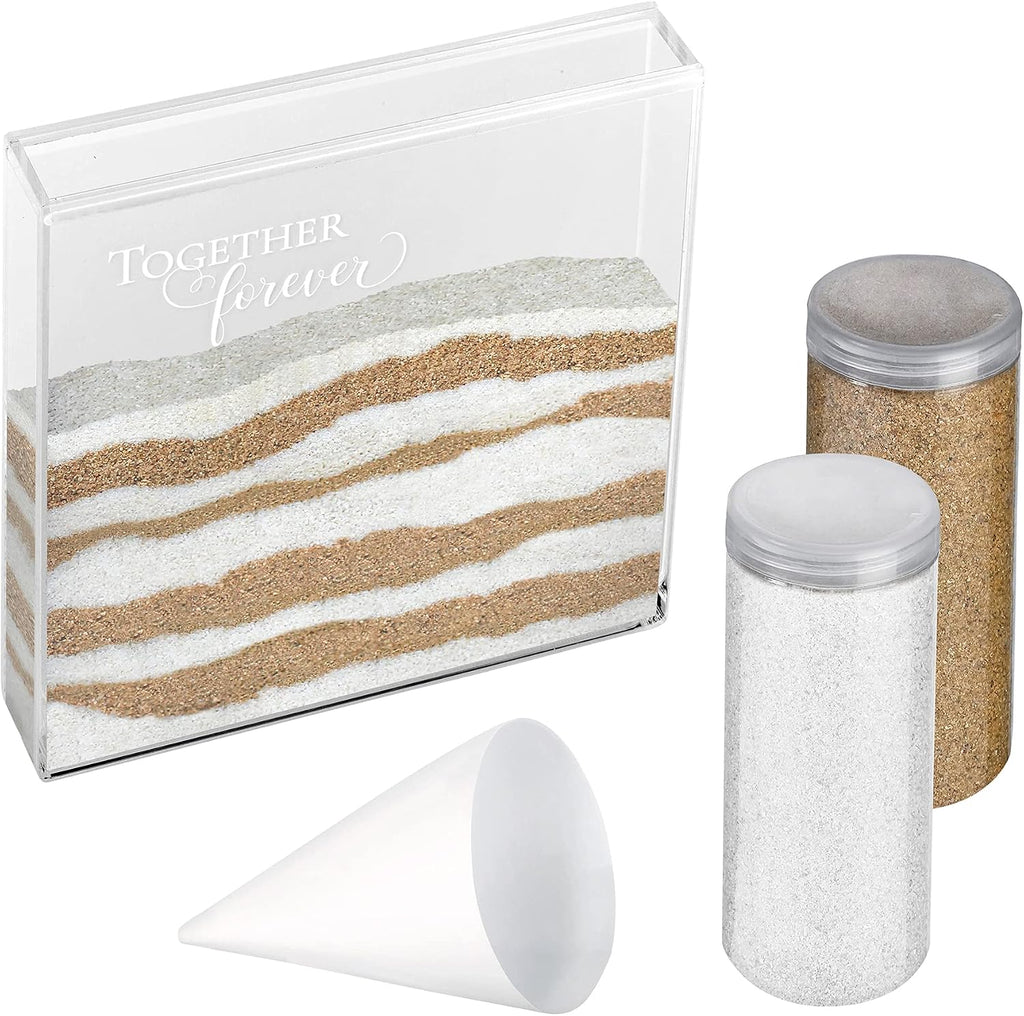 Lillian Rose W Acrylic Together Forever Unity Ceremony Set with 2 Containers of Colored Sand, 1.25", Clear (US852 TO)