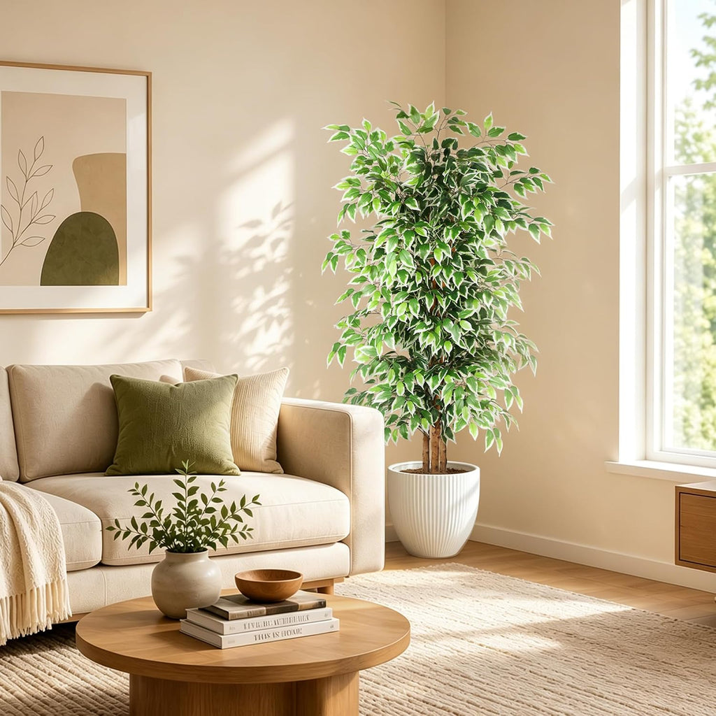 gtidea 6ft artificial ficus tree with real wood, package contents