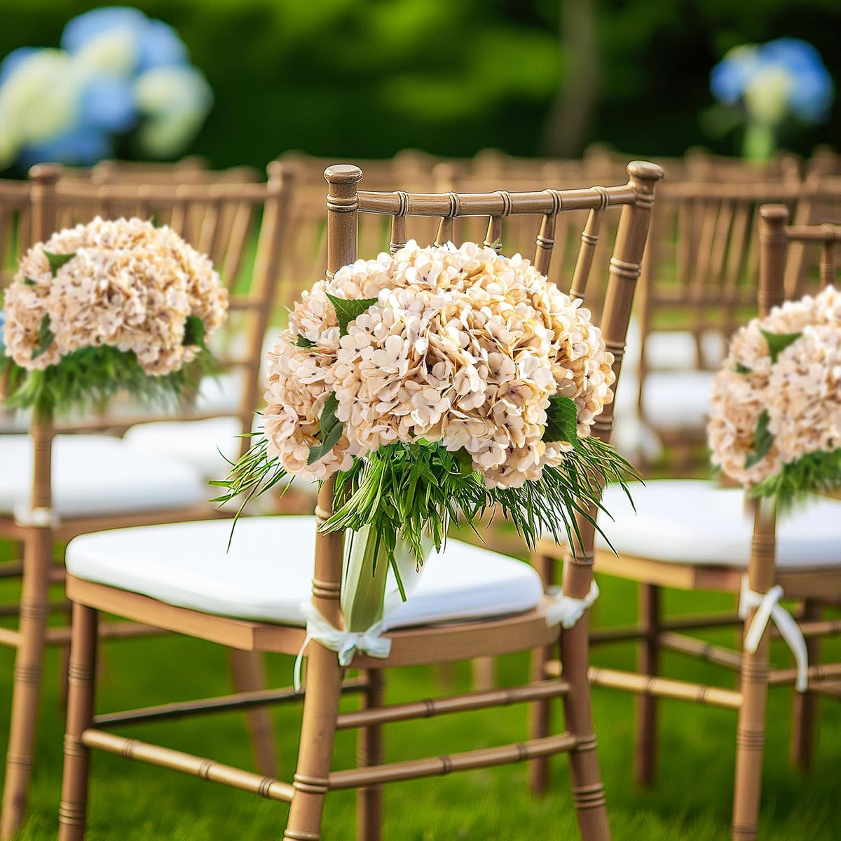 Bailikang 10 Pcs Faux Silk Hydrangea with Stems - Fall Hydrangeas Artificial ...