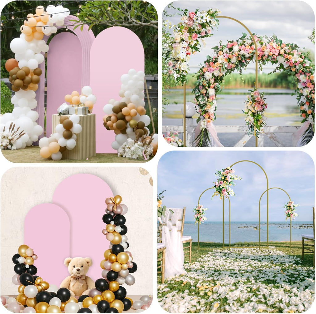 arch backdrop stand and cover set, metal balloon on a desk or shelf