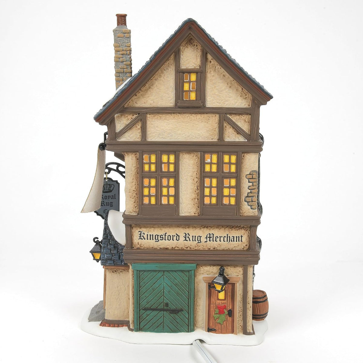 department 56 dickens village kingsford rug merchant shop showing dimensions