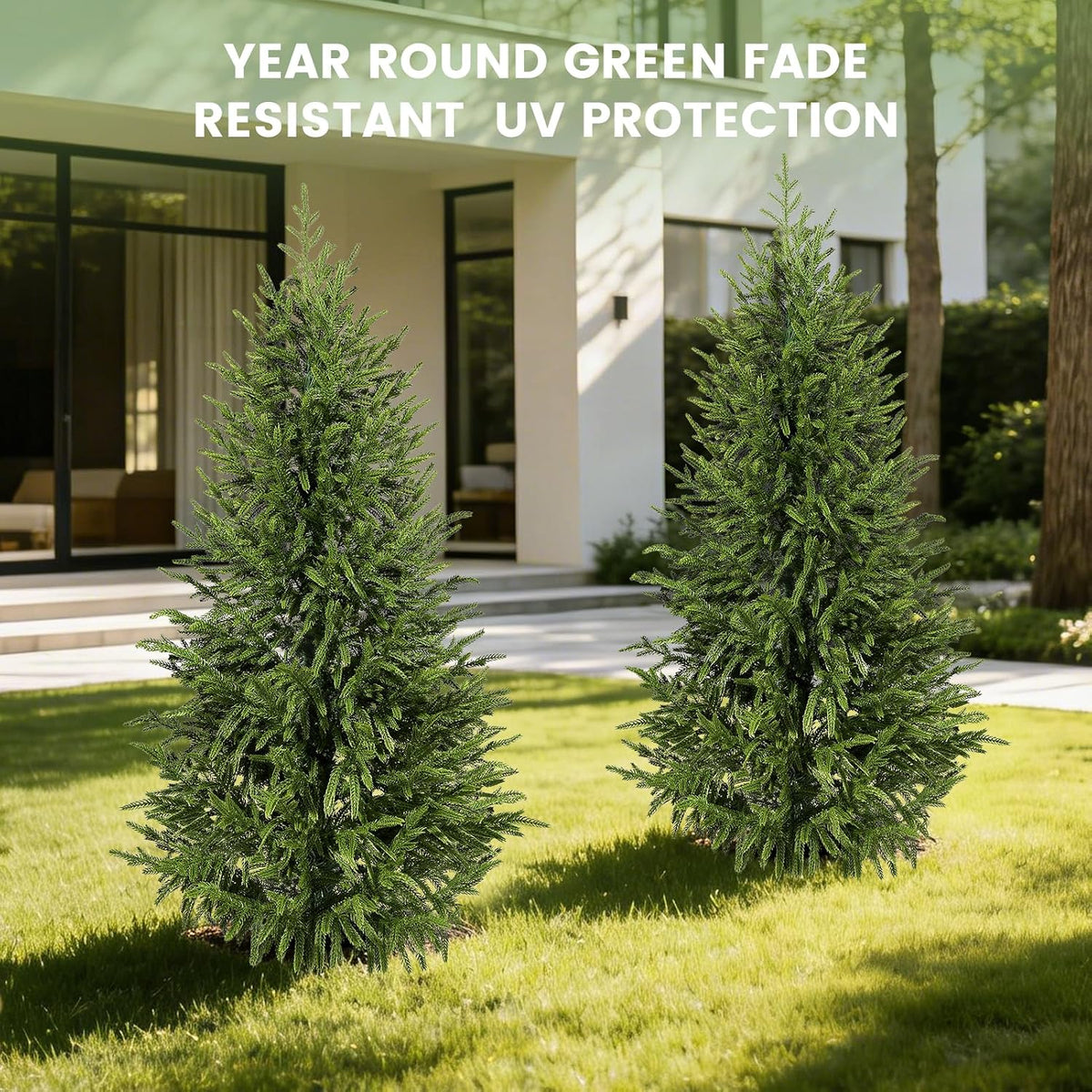 4ft 2pack artificial cedar topiary trees 2 pack,real, package contents
