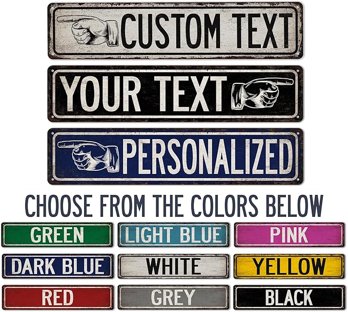 Custom Sign Customizable Sign Directional Sign This Way Sign - Made In USA - Street Signs For Bedroom Road Signs Personalized Metal Signs 104180015001