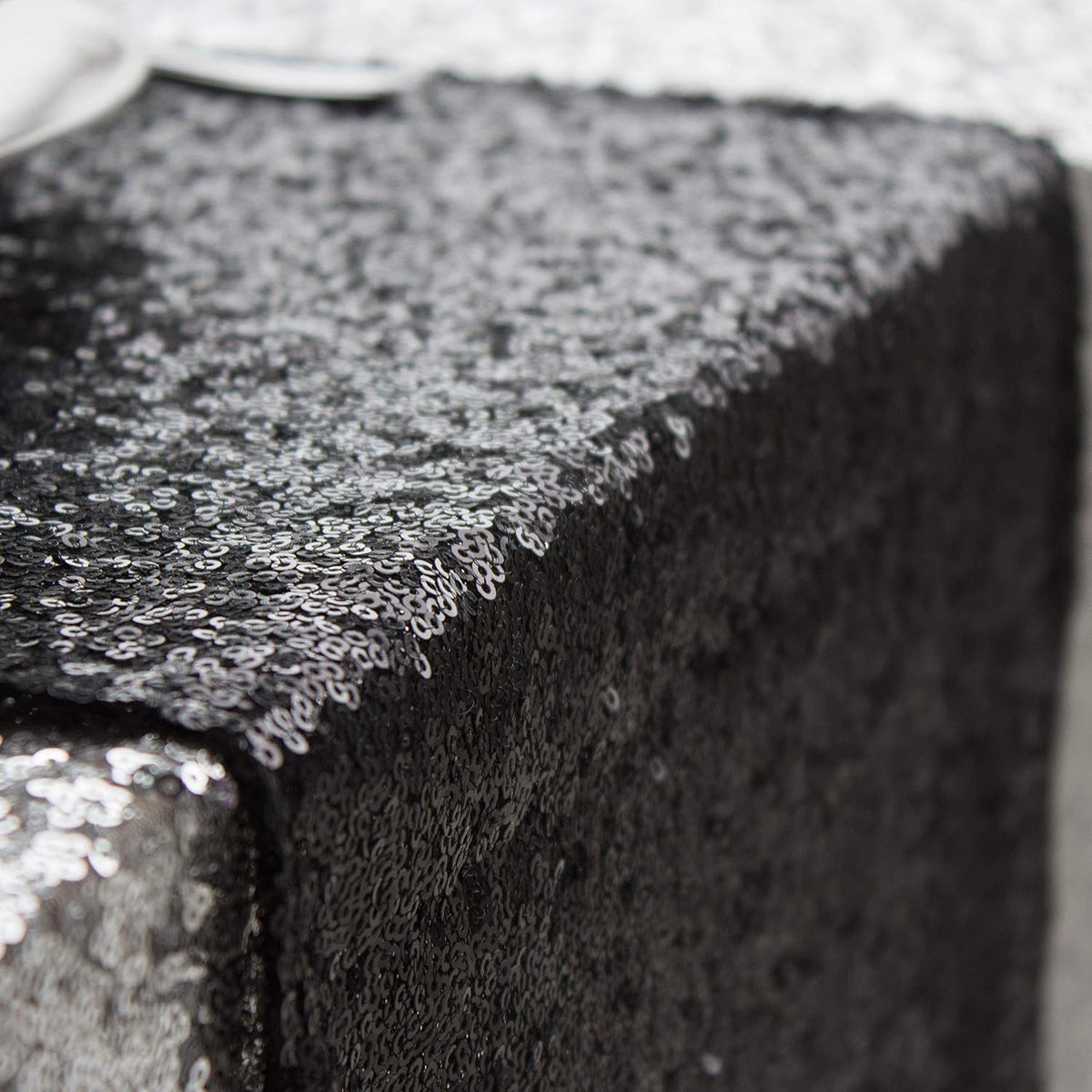 Sequin Table Runner, Black, 12x108 inch, 10 Pack for Halloween