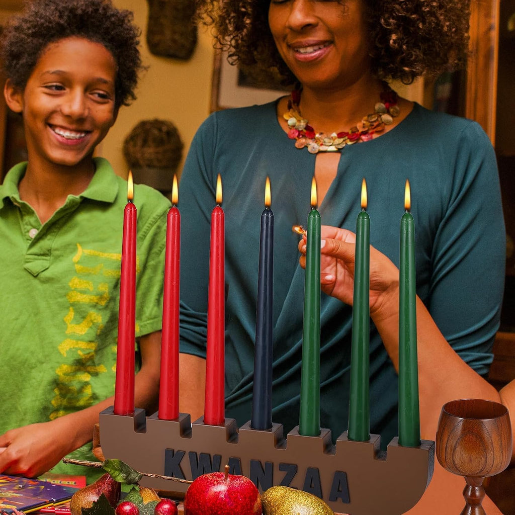10 Pieces Kwanzaa Kinara Set Wooden Kwanzaa Candle Holder Kwanzaa Celebration Decorations