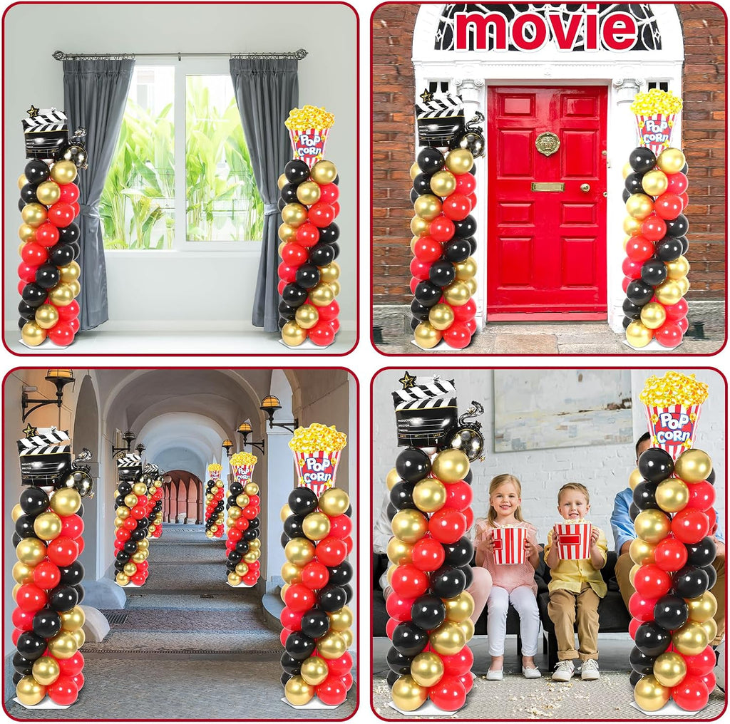 2 set movie night balloon column stand kit on a desk or shelf