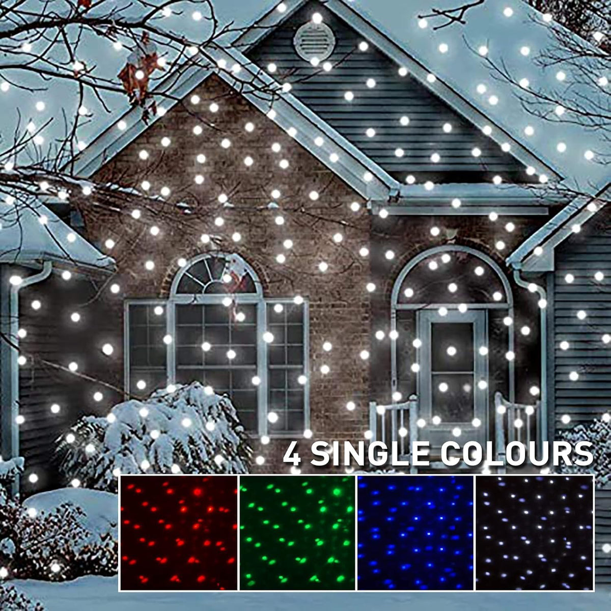 PEIDUO Christmas Projector Lights Outdoor, Multicolor Rotating Snowfall Proje...