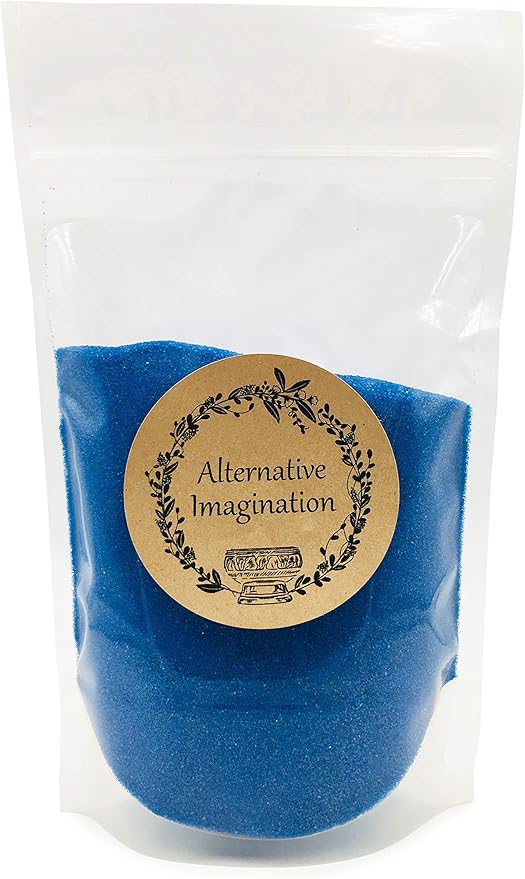 Blue Sand - Fine Sand for Zen Garden, Resin Incense Burner, Smudge Bowl, Ritual Incense, Cast Iron Cauldron, Unity Ceremony, Sensory Bin Table, Mandalas, Crafts by Alternative Imagination (1 Pound)