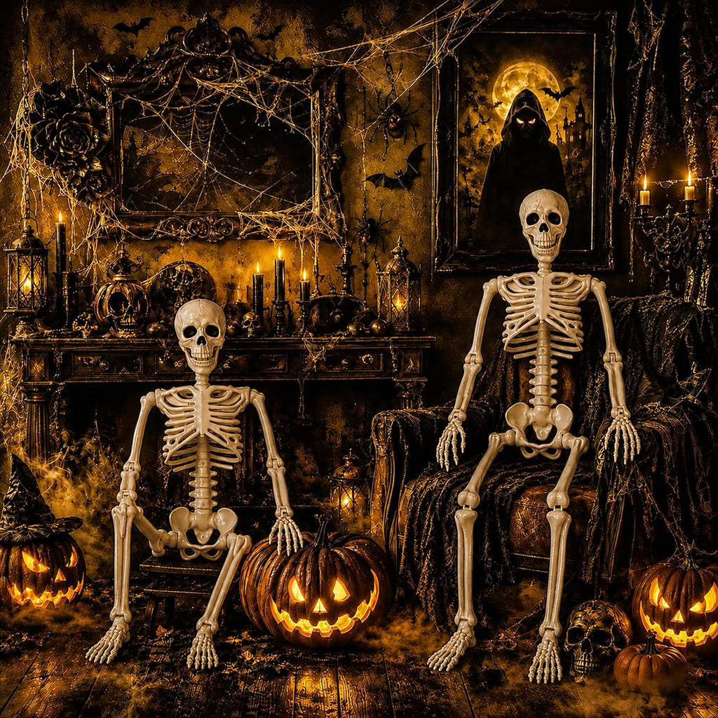 halloween skeleton decorations,36" posable human skeleton decorations for, close-up detail