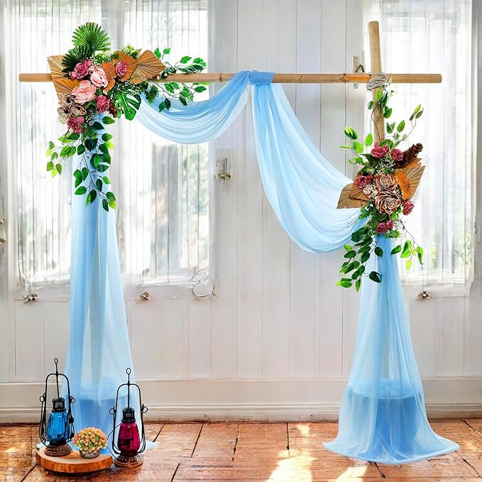 MDS Halloween Chiffon Draping Fabric - 1 Panel, 30" Wide x 40ft Long - Sheer Spooky Arbor & Canopy Drapery for Haunted House Backdrops, Party Ceilings, DIY Costumes & Themed Events - Turquoise