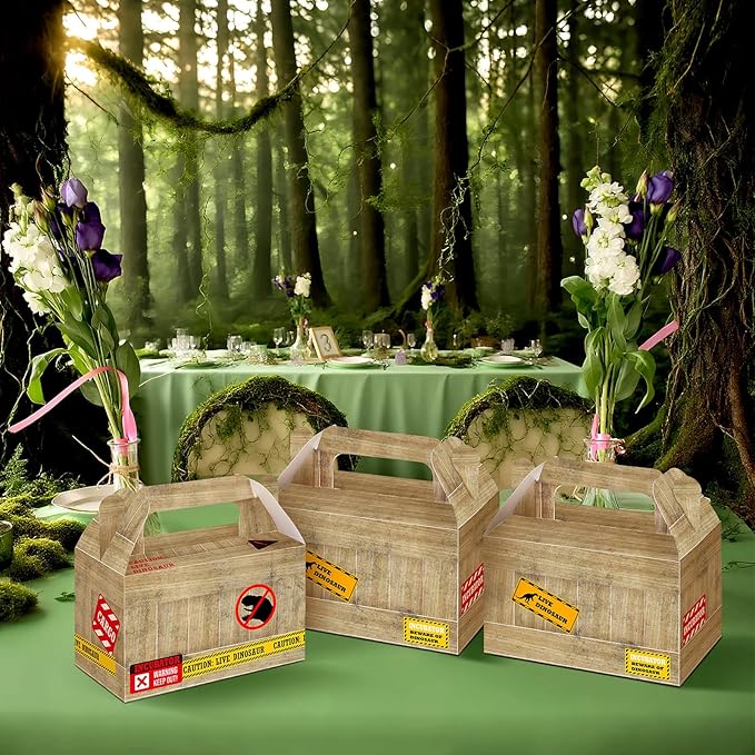 Bucherry 24 Pcs Dinosaur Treat Boxes Dino Party Favor Boxes Candy Goodie Gift Containers for Dinosaur Birthday Decorations Dino Birthday Party Supplies Baby Shower Decorations