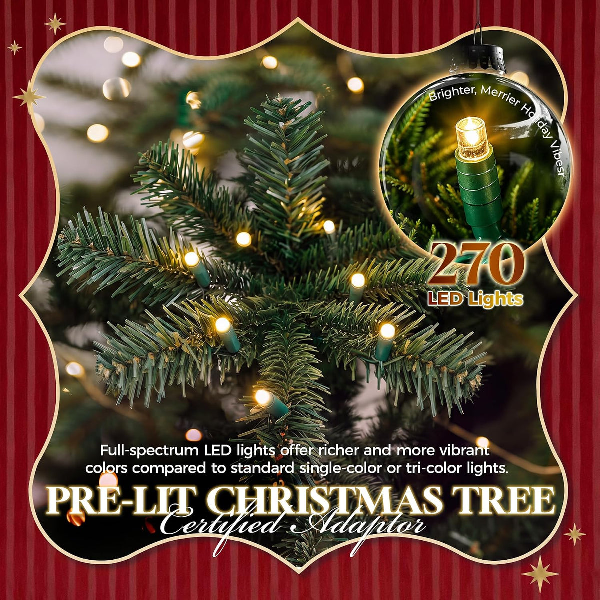 hollo star 6ft prelit christmas tree, multi-color rgbw, package contents