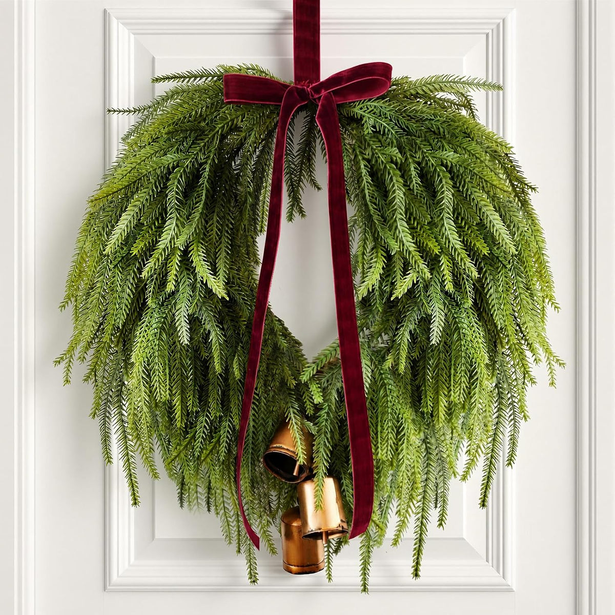 24” christmas wreaths for front door, norfolk pine, main product view