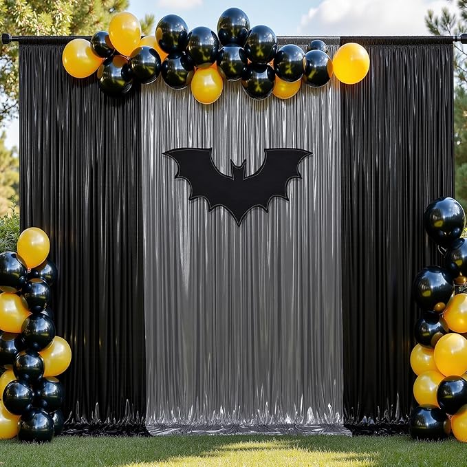 40x10 ft Wrinkle Free Black Silver Sequin Backdrop Curtain for Parties,Thick Not Fall Glitter Wedding Backdrop Drapes,8 Panels 5x10ft Shimmer Photo Back Drop Cloth for Birthday Photography Background
